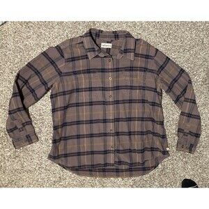 Carhartt Flannel Shirt Womens 2XL Plaid Long Sleeve Button Up Outdoor